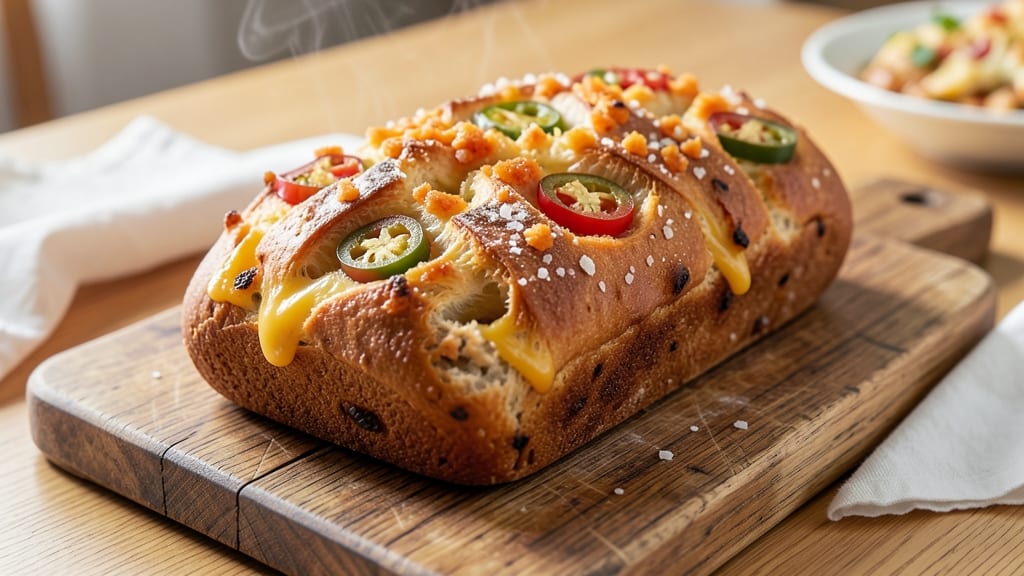 Artisan Jalapeño Cheese Bread Recipe: Spicy Cheese Pull-Apart Crust With Buttery Threads