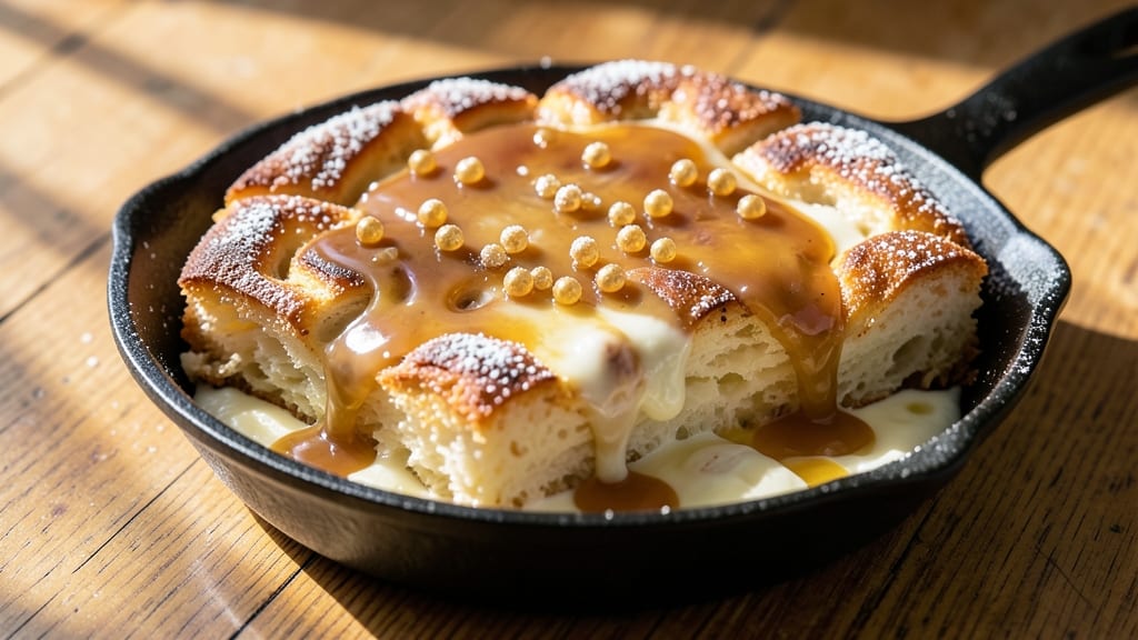 Antique Bar and Bakery Bread Pudding Recipe: Bourbon-Infused Caramel Crunch Topping