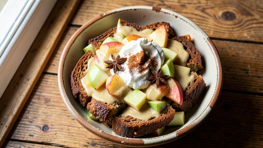 Apple And Rye Bread Pudding Recipe: Spiced Apple Filling in Toasty Crust