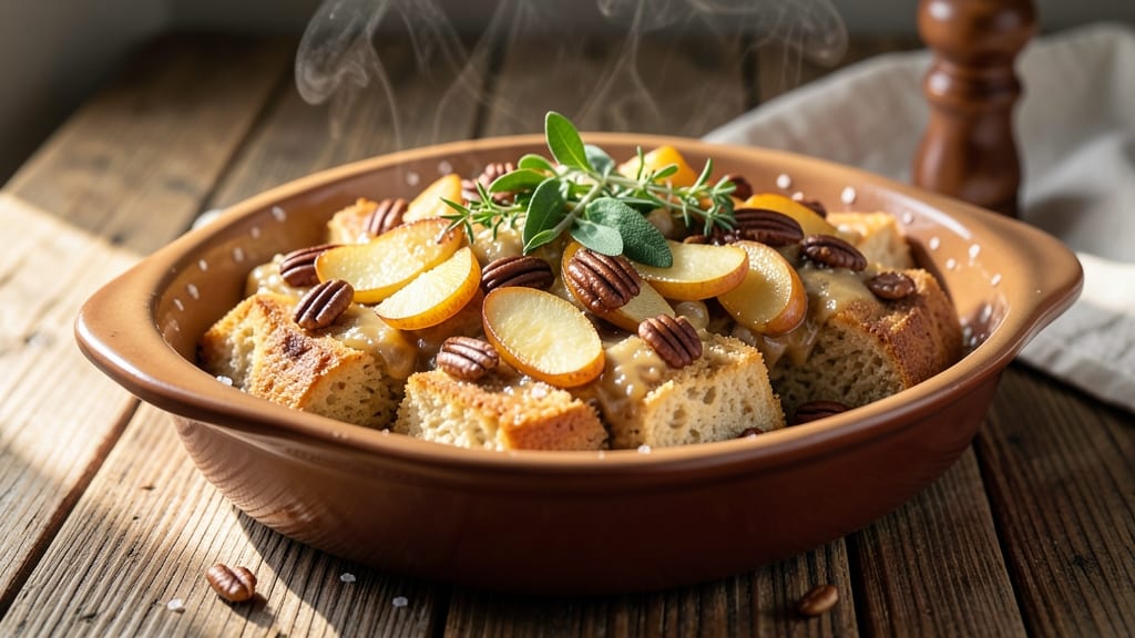 Apple Pecan Cornbread Stuffing Recipe: Crunchy Top, Sweet-Spiced Heart