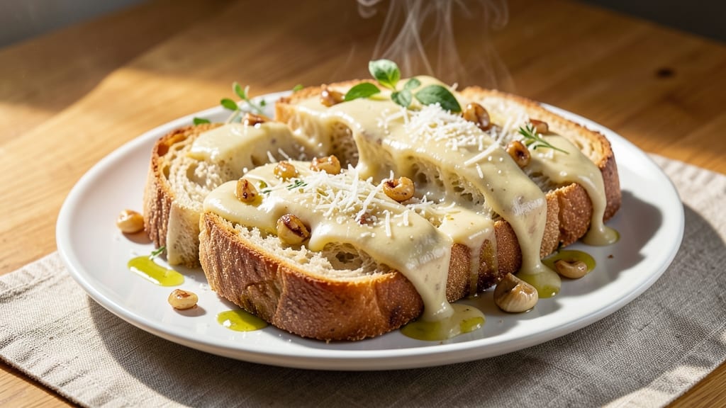 Alfredo Garlic Bread Recipe: Buttery Garlic Crust With Al Dente Pull-Aparts