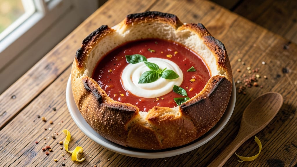 Atlanta Bread Tomato Basil Soup Recipe: Warm, Rustic Bread Bowl Magic