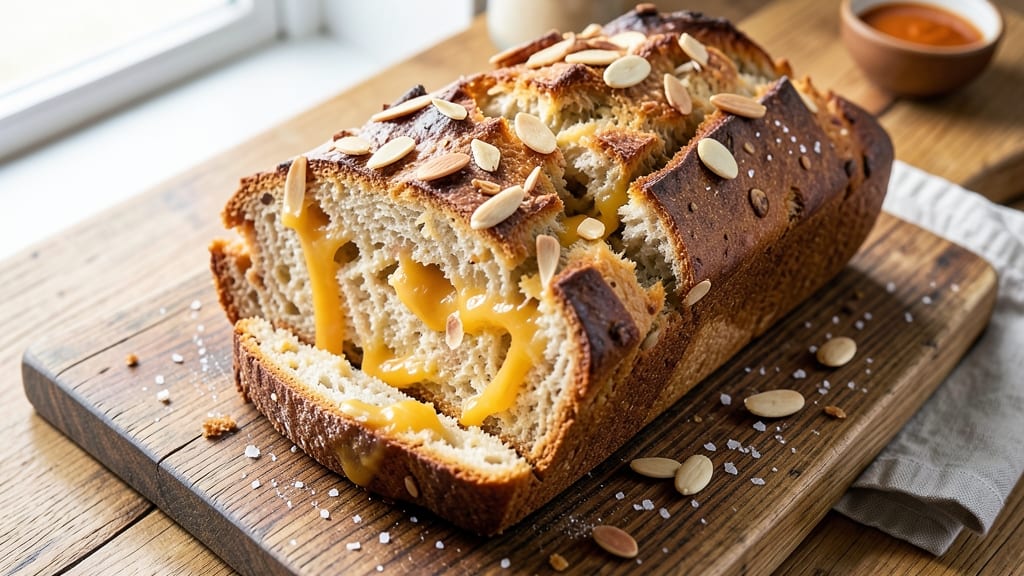 Almond Cheese Bread Recipe: Nutty Crust With Pull-Apart Softness